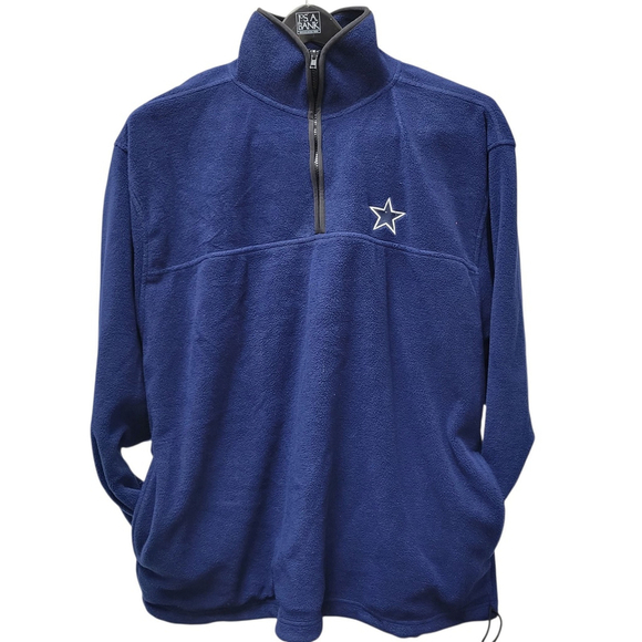 Dallas Cowboys Quarter-Zip Embroidered Logo Long-Sleeves Oversized Fleece XL - Picture 2 of 7